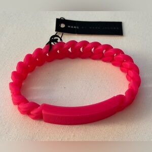Marc by Marc Jacobs Silicone Neon Pink Chain Bracelet NWT